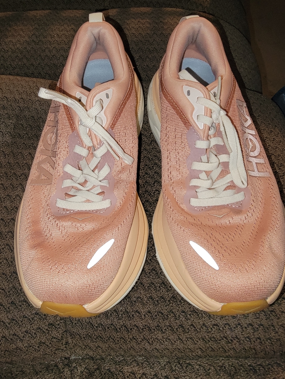 Hoka BONDI 8 Women's Peach/Pink Running Sneakers - Picture 11 of 13